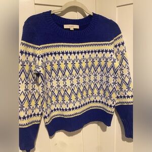 LOFT yellow and blue sweater
